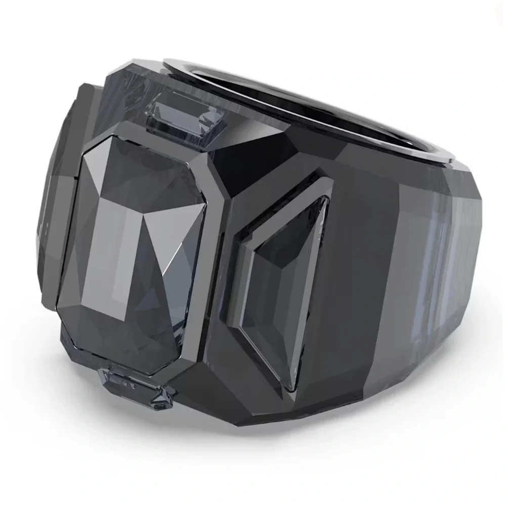 Swarovski Chroma cocktail ring Black, Ruthenium plated 52 EUR /  6 USA